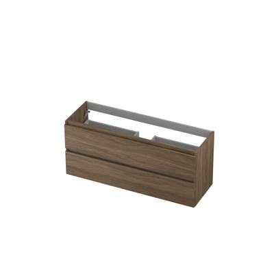INK - Onderkast 2 Laden Greeploos met Houten Keerlijst - 1200x400x520 Mm - Zuiver Eiken
