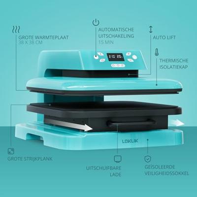Loklik Auto Heat Press Verwarmingspers Turquoise
