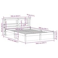 Bedframe met hoofdeinde zonder matras 160x200 cm wit - thumbnail