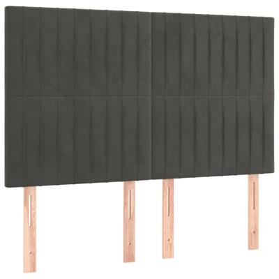 Boxspring met matras fluweel donkergrijs 140x200 cm