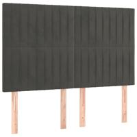 Boxspring met matras fluweel donkergrijs 140x200 cm - thumbnail