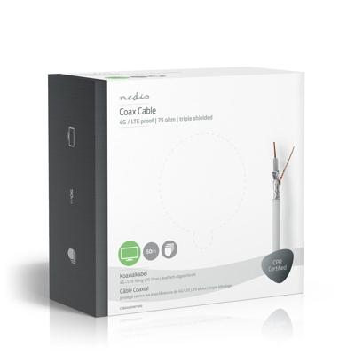 Nedis CSBG4050WT500 Coaxkabel 4g / Lte-bestendig 50,0 M Giftbox Wit