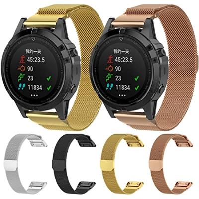 Milanese bandje - Goud - Large - Garmin Fenix 7X / 6X / 5X