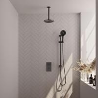 Gunmetal thermostatische inbouw regendouche set met 3-weg omstelling - thumbnail