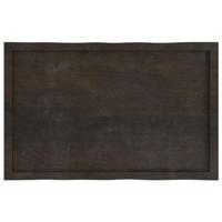 Tafelblad natuurlijke rand 100x60x(2-4)cm eikenhout donkerbruin - thumbnail