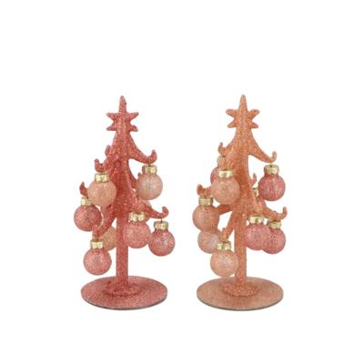 everlands kunstkerstboom Sparkly nude 15cm 2 assorti