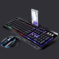 Chasing Leopard G700 USB RGB backlight bekabelde optische gaming muis en Keyboard Set toetsenbord kabel lengte: 1.35 m muiskabel lengte: 1.3 m (zwar - thumbnail