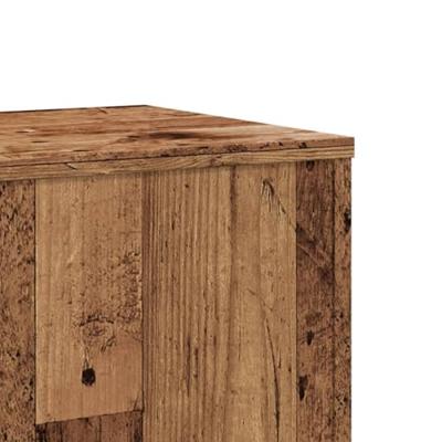 Plantenstandaards 2 st 33x33x100cm bewerkt hout oud houtkleurig