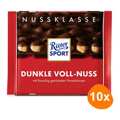 Ritter Sport - Puur Hele Hazelnoot - 10x 100g Ritter Sport - Puur Hele Hazelnoot - 10x 100g