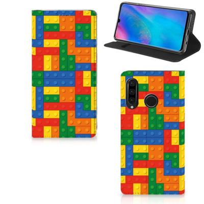 Huawei P30 Lite New Edition | Hoesje met Magneet | Blokken