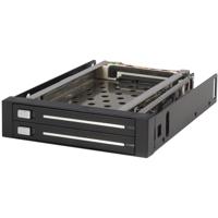StarTech.com SATA wissellijst 3,5 inch zonder bandjes, mobiele harde schijf, opslagrek voor 2 x 6,4 cm (2,5 inch) hot-swap HDD in zwart - thumbnail
