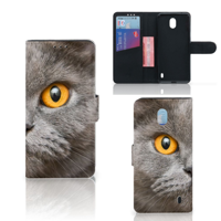 Telefoonhoesje | Met pasjeshouder | Nokia 1 Plus Britse Korthaar - thumbnail