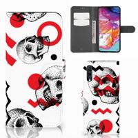 Telefoonhoesje met Naam Samsung Galaxy A70 Skull Red - thumbnail