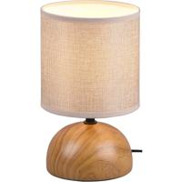 LED Tafellamp Keramiek - E14 Fitting - Mat Bruin/Beige - Stijlvolle Tafelverlichting - thumbnail