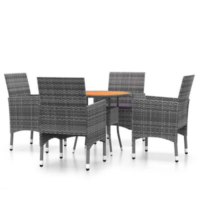 5-delige Tuinset poly rattan grijs - thumbnail