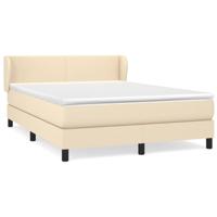 Boxspring met matras stof crèmekleurig 140x190 cm - thumbnail