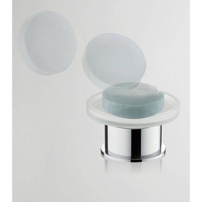 Flora Vrijstaande Glazen Zeepschaal Chroom Aqua Splash