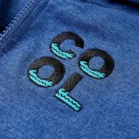 Kindervest met capuchon en rits 92 gemleerd donkerblauw - thumbnail