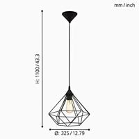 Eglo HanglampTarbes 32cm zwart - 94188 - thumbnail