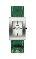 Lacoste horlogeband 2000657 / LC-43-3-14-2207 Leder Groen 18mm + wit stiksel - thumbnail