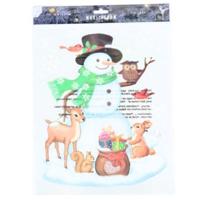 Raamsticker sneeuwpop 34,5 cm | 48 stuks - thumbnail