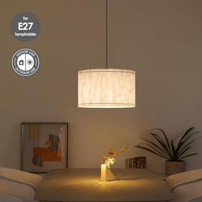 Papieren Gevouwen Lampenkap - Cilindrisch - White - ø40 x 20 cm - E27 fitting - Voor Staande Lamp - Ontworpen voor woonkamer en eetkamer