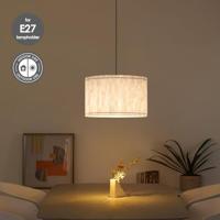 Papieren Gevouwen Lampenkap - Cilindrisch - White - ø40 x 20 cm - E27 fitting - Voor Staande Lamp - Ontworpen voor woonkamer en eetkamer - thumbnail