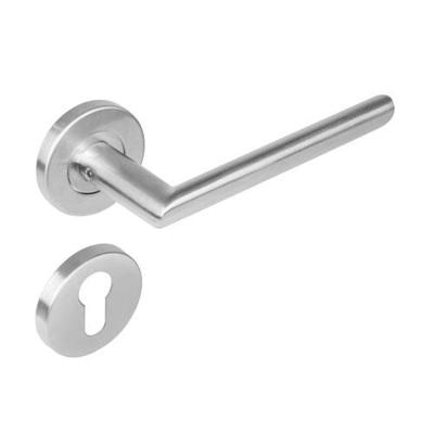 Intersteel Deurkruk Ovaal hoek 90° op rozet met profielcilinderrozetten - RVS