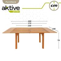 Verlengbare Tafel Aktive Acacia 200 x 74 x 100 cm - thumbnail