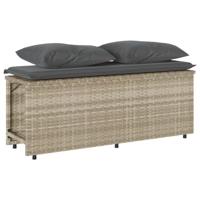 3-delige Tuinset met kussens poly rattan lichtgrijs - thumbnail