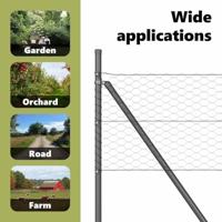 VidaXL Afrasteringspaal grijs 10 x 0,4 m (36 mm gaas) staal en pvc - thumbnail