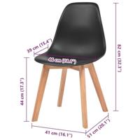 VidaXL Eetkamerstoelen 6 st kunststof zwart - thumbnail