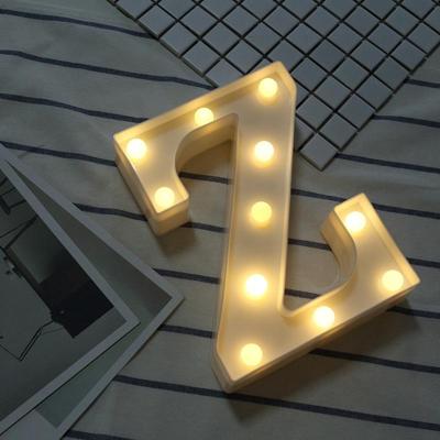 Alfabet Z Engelse letter vorm decoratieve licht droge batterij aangedreven warm wit staande opknoping LED vakantie licht