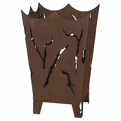 Feuerkorb Mystic mit Schiebeplatte zum Entleeren der Asche Metall mit Edelrost Vuurkorf Bruin