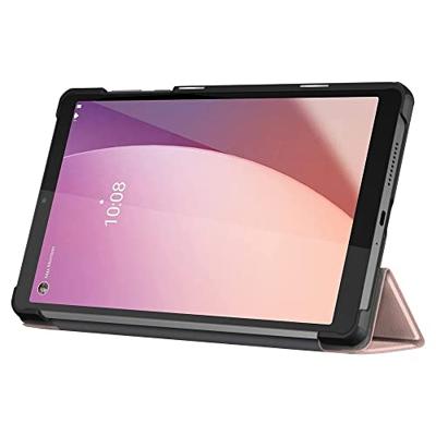 Lunso - Lenovo Tab M8 Gen 4 (8 inch) - Tri-Fold Bookcase hoes - Rose Goud Lunso - Lenovo Tab M8 Gen 4 (8 inch) - Tri-Fold Bookcase hoes - Rose Goud