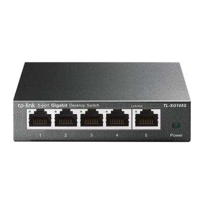 TP-Link TL-SG105S, 5 Port Gigabit Ethernet Network Switch, Ethernet Splitter, Hub, Desktop and Wall-Mounting, Sturdy Metal, Fanless, Plug and Play, Energy-Saving