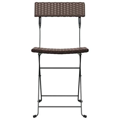 Bistrostoelen 2 st inklapbaar poly rattan en staal bruin - thumbnail