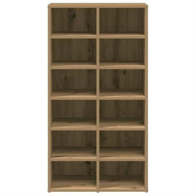 Schoenenrek 54x34x100,5 cm bewerkt hout artisanaal eikenkleur Schoenenrek 54x34x100,5 cm bewerkt hout artisanaal eikenkleur