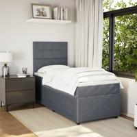 Boxspring met matras fluweel donkergrijs 90x200 cm - thumbnail