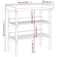 Plantentafel met schappen 78x38x82,5 cm vurenhout bruin - thumbnail
