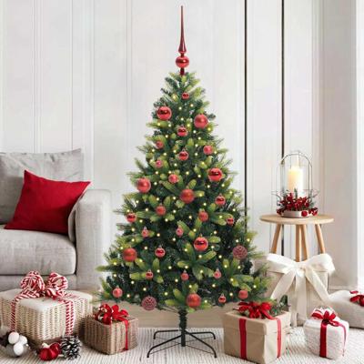 VidaXL Kunstkerstboom met scharnier 150 leds groen 150 cm pvc en pe