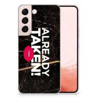 Samsung Galaxy S22 | Siliconen hoesje | met naam Already Taken Black - thumbnail