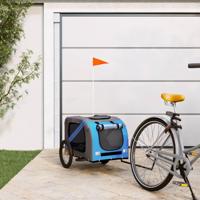 VidaXL Hondenfietstrailer oxford stof en ijzer blauw en grijs - thumbnail