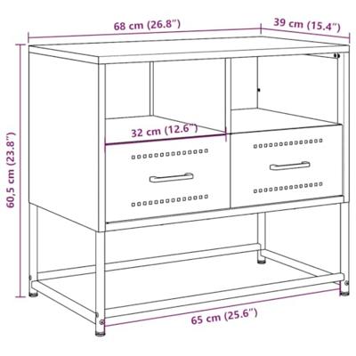 Tv-meubel 68x39x60,5 cm staal antracietkleurig