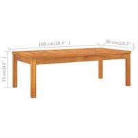 Salontafel 100x50x33 cm massief acaciahout - thumbnail