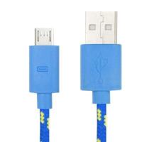 Geweven Nylon stijl micro 5 pin USB data transfer / laad kabel voor samsung galaxy s iv / i9500 / s iii / i9300 / note ii / n7100 / nokia / htc / bla - thumbnail