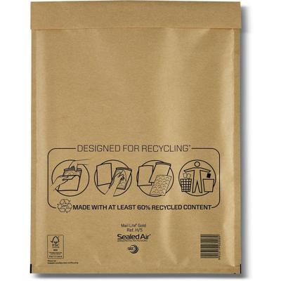 Mail Lite luchtkussenenveloppen, goud, H/5, 270 x 360 mm, doos van 100 stuks