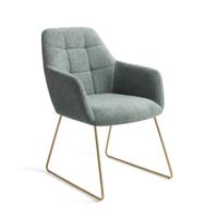Jesper Home Eetkamerstoel 'Noto' Slide Gold, kleur Real Teal - thumbnail