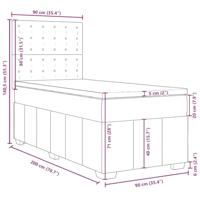 Boxspring met matras stof blauw 90x200 cm - thumbnail