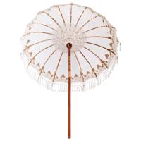 Parasol Crme 180-190 cm Katoenen stoffen & Hout & Bamboe - thumbnail
